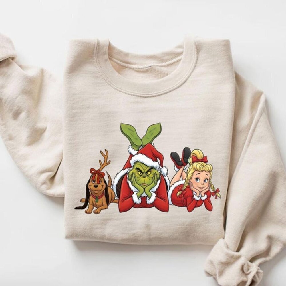 Grinch Max Cindy Lou Christmas Holiday Graphic Crewneck Sweatshirt